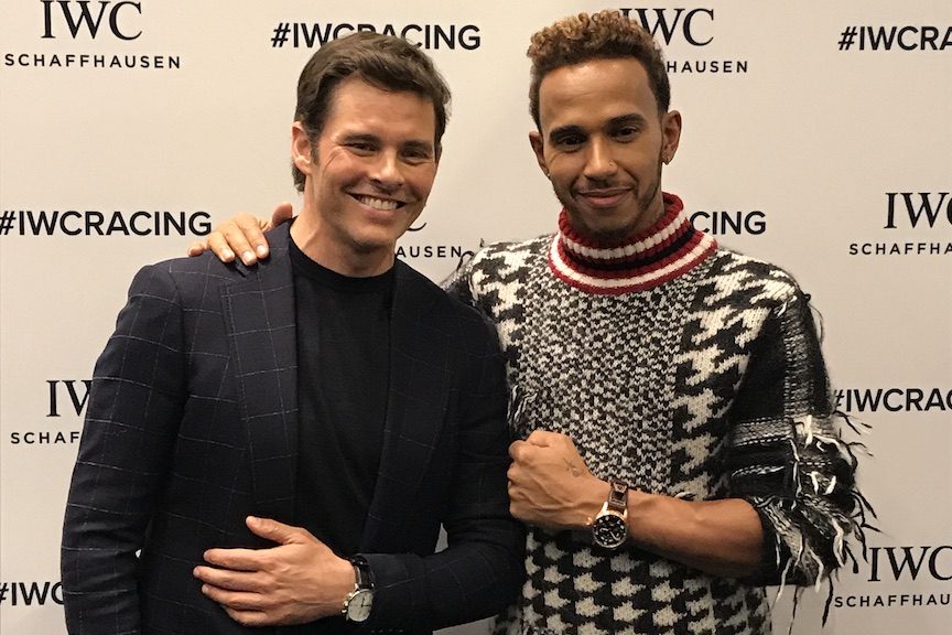 IMG_3346 IWC brand ambassadors James Marsden, actor, and F1 driver Lewis Hamilton at IWC New York.