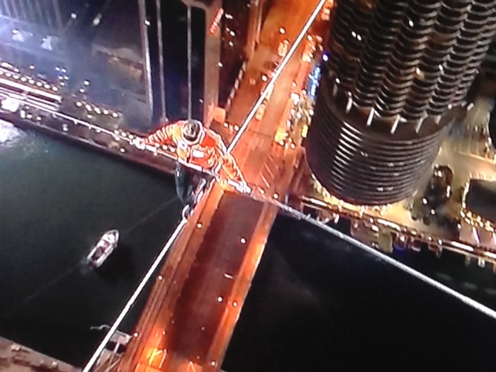 King of the High Wire crossing the Chicago River