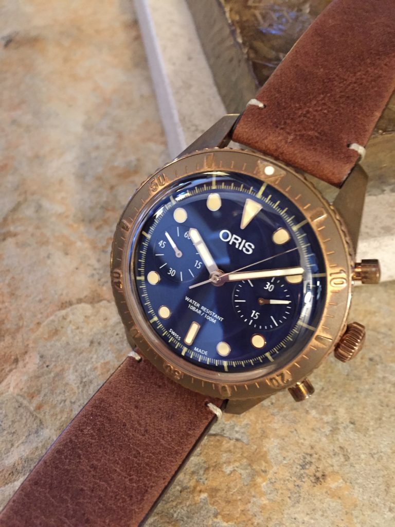 Oris Limited Edition Carl Brashear Chronograph in bronze.