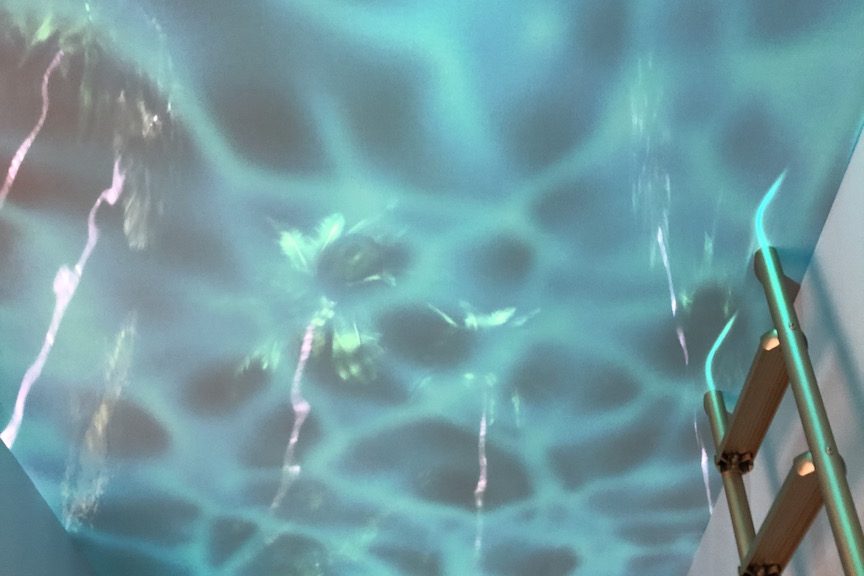 IMG_4173 A back room at the Piaget exhibition space at SIHH 2018 makes you feel as though you are underwater in a swimming pool.