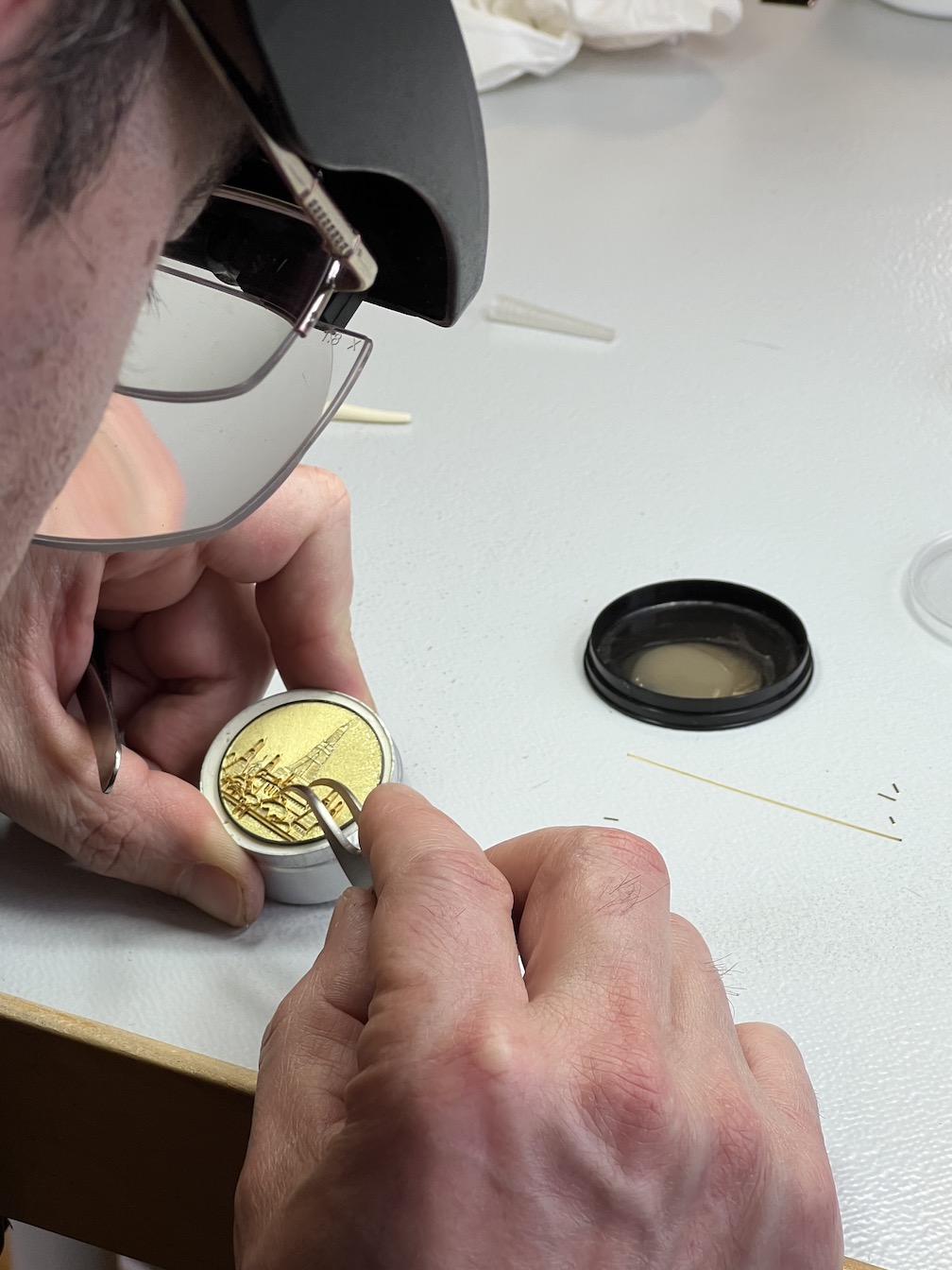 Dial making is a time consuming and meticulous process.