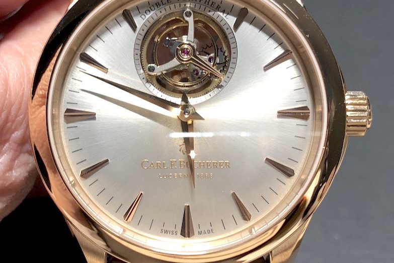 IMG_4911 The Carl F. Bucherer Manero Tourbillon DoublePeripheral watch holds a patent for the rotor and a patent pending for the tourbillon.