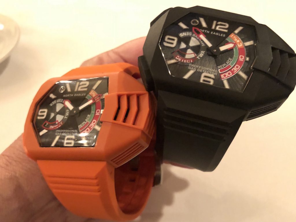 North Eagles H2S Professional Gas Detector watch detects deadly gas and warns the wearer.