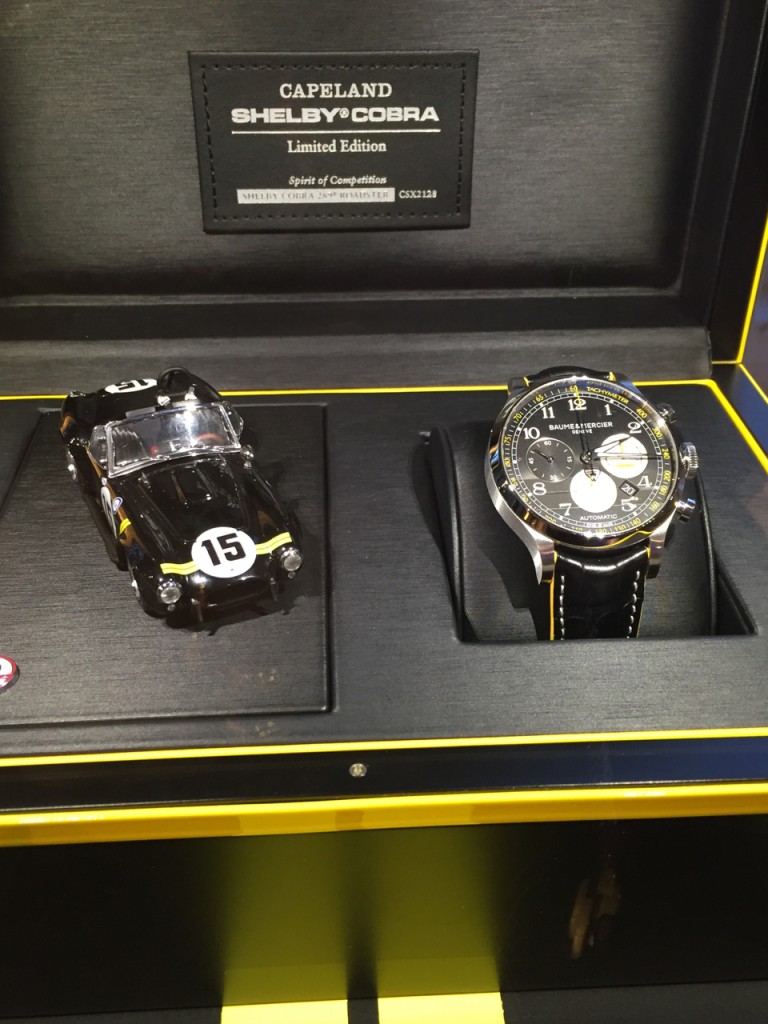 Each watch is sold in a presentation box with a model car 