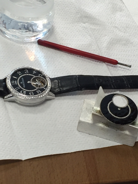 Every diamond is hand set into each timepiece -- to varying degrees depending on the design.
