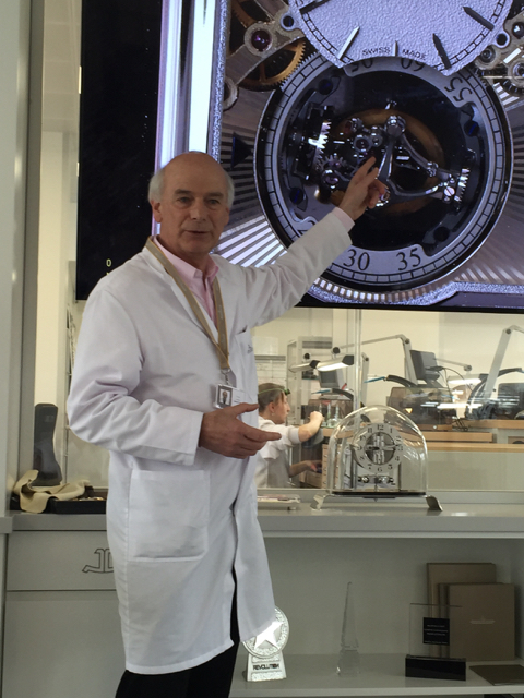 Master watchmaker, Christian Laurent, explains the technical aspects of Jaeger-LeCoultre's most complex calibers. (Photo: R. Naas)