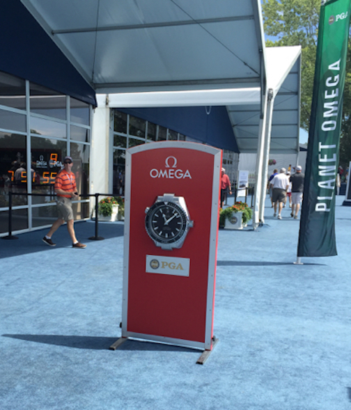 Omega clocks displayed the time around the course at Baltusrol. 