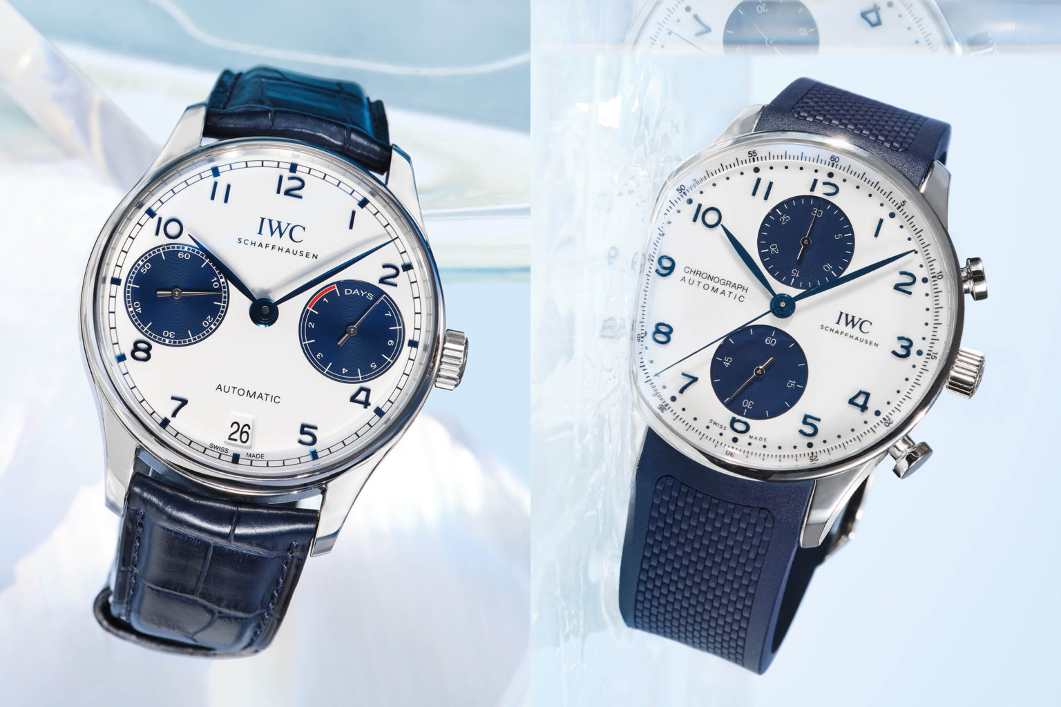 IWC Portugieser Blue Panda Automatic and Blue Panda Chronograph. 