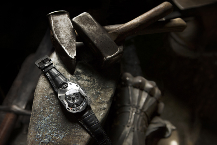 The watch takes inspiration from the medieval armor knights wore. 