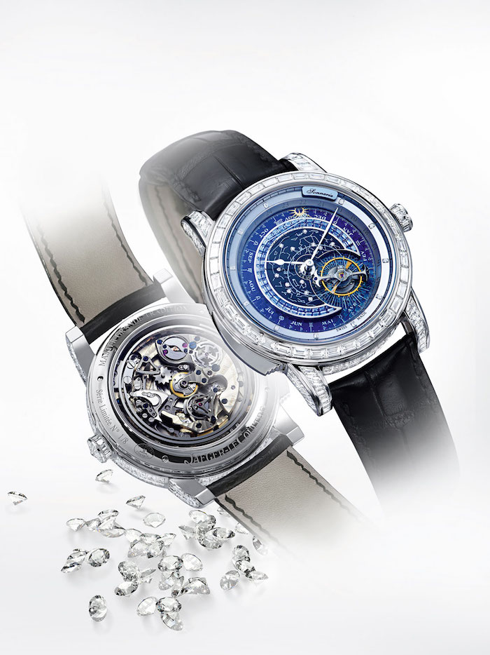 The watch offers zodiac calendar, orbital tourbillon and minute repeater. 