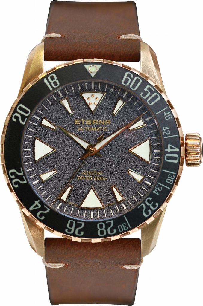 The Eterna KonTIki Bronze Manufacture watch is highly affordable and houses a Manufacture movement. 