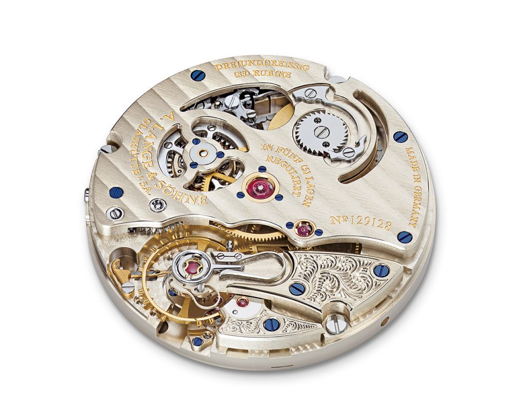The manual wound movement enables the wearer to move the second time zone from the subsidiary dial to the main dial. 