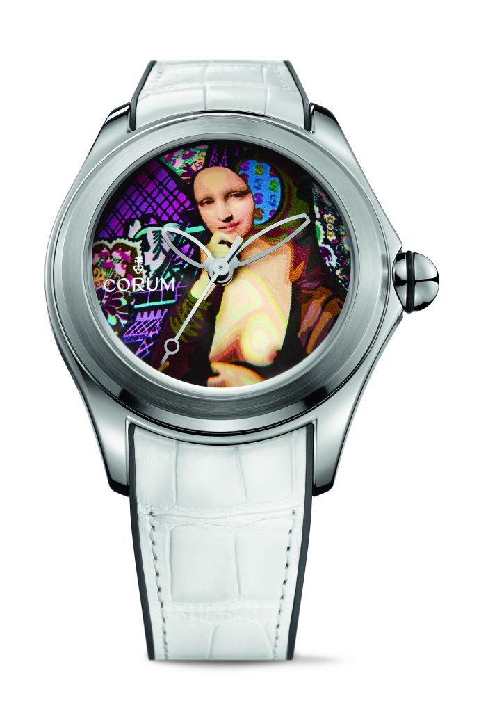 The first Corum Bubble 47 Magical watch by Fantone featured a likeness of Mona Lisa. 