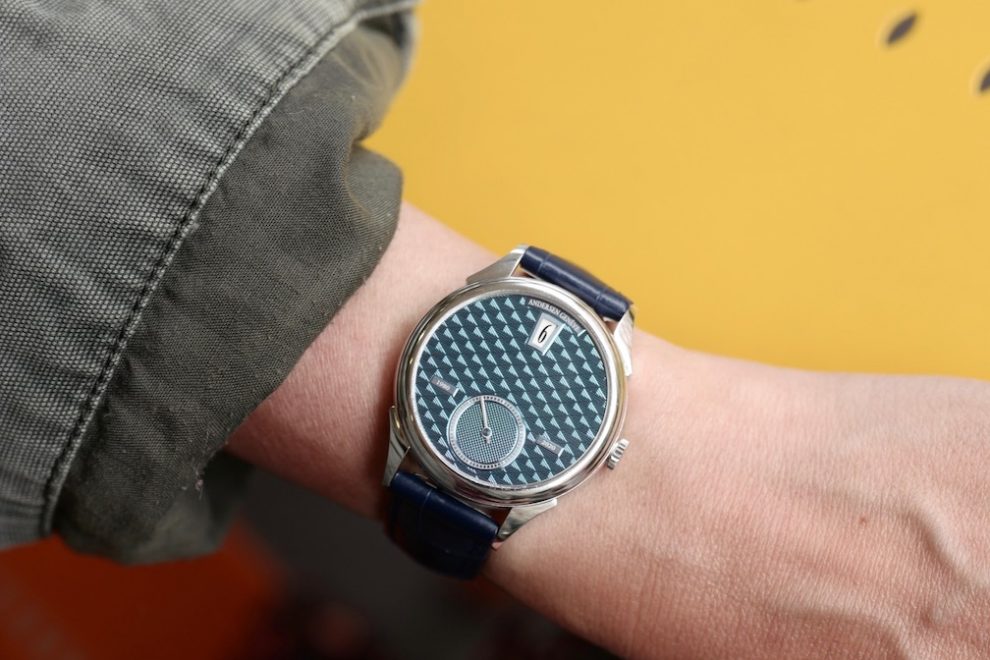 Andersen Genève 40th Anniversary platinum Jump Hour watch
