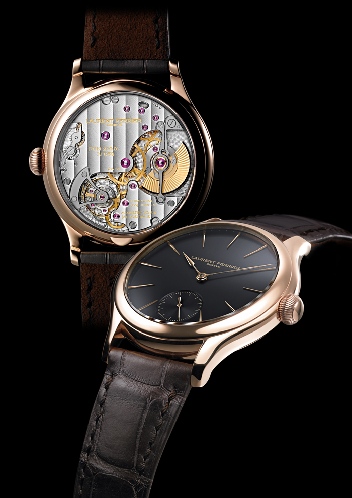 The Galet Micro-Rotor is offered in several different colored Grand Feu enamel dials. 