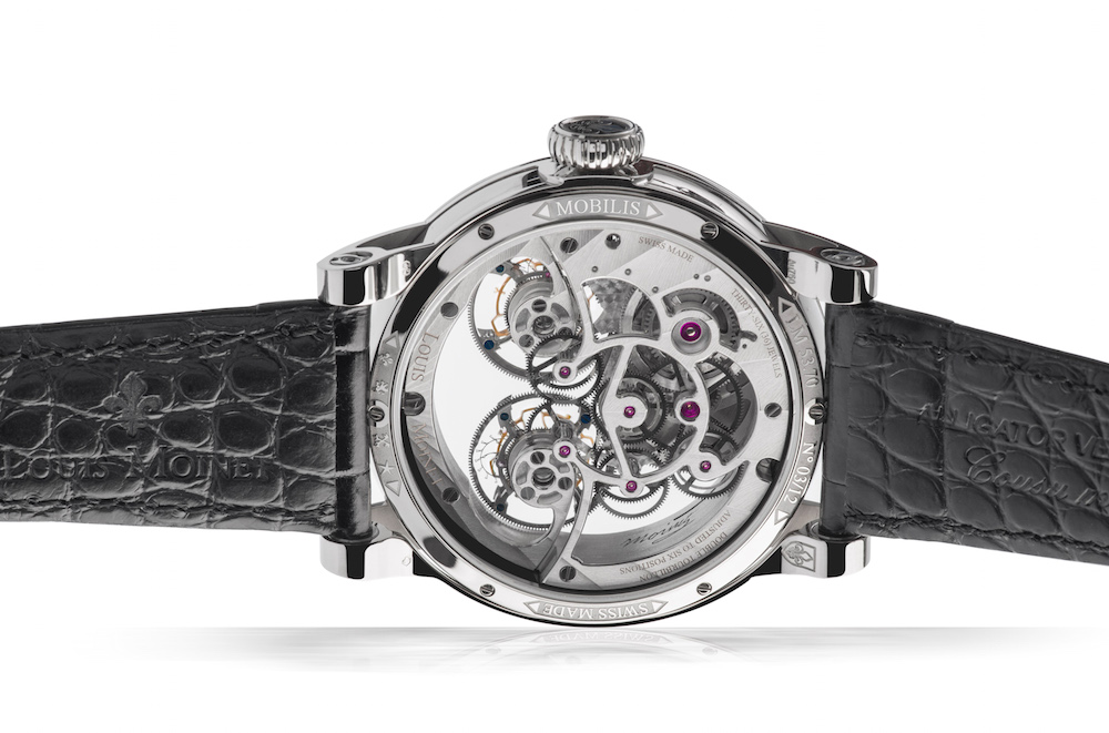 Louis Moinet Mobilis has two patents pending on the movement that was developed by the brand with Tec-Ebauches