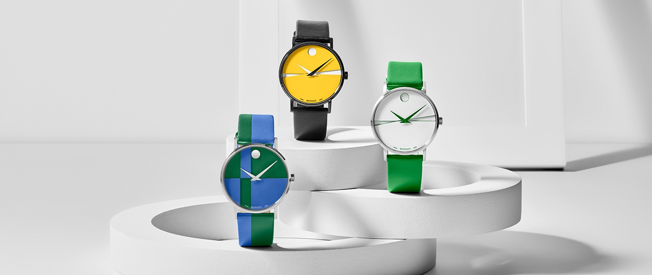 Movado X Carmen Herrera Artist Series watches.