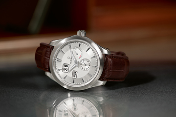 The Manero Power Reserve is offered on alligator strap for $11,000