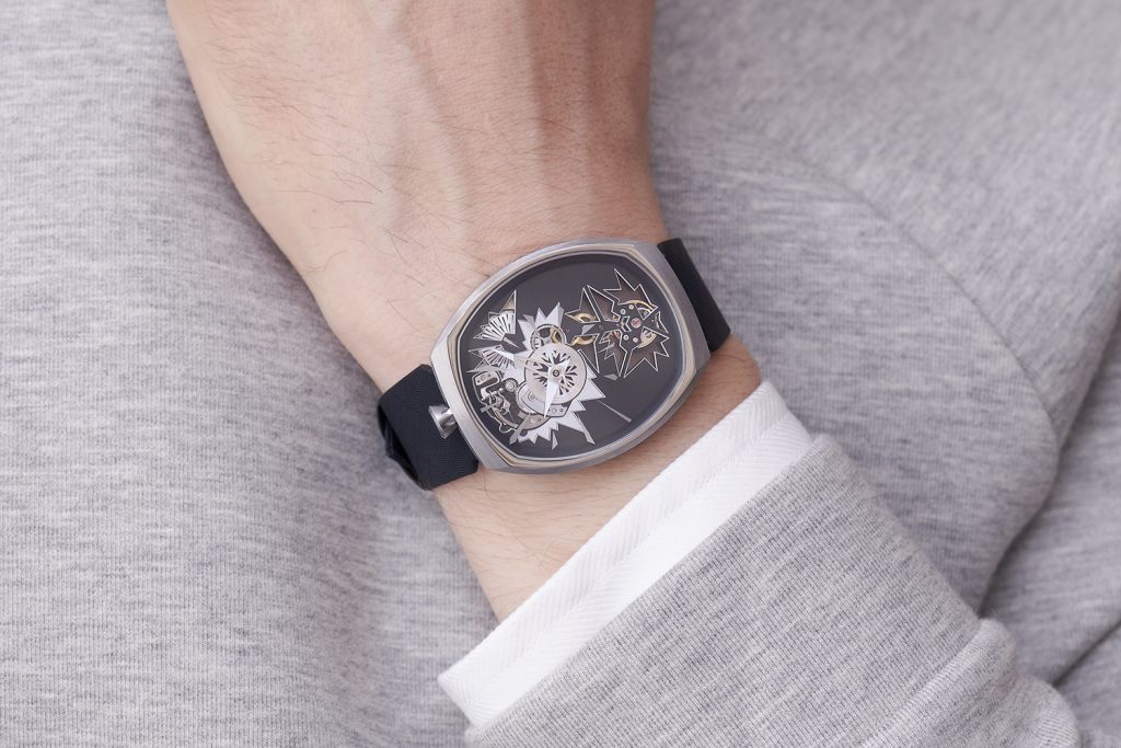 The concept behind the new Fiona Kruger Chaos Mechanical Entropy watch is evident in the design. 