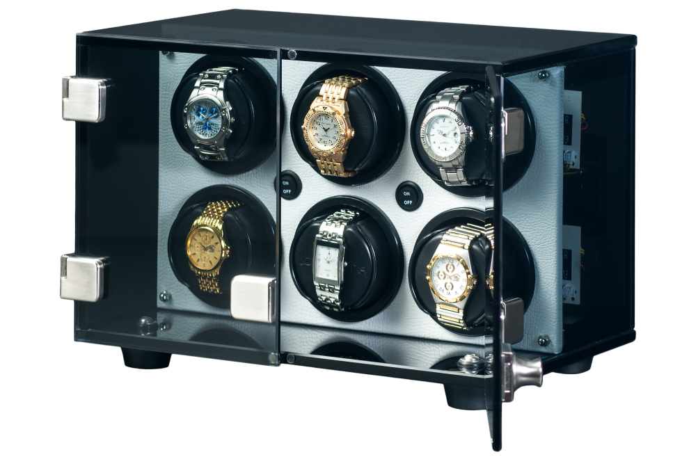 Milano 6 White 1 Door Open Orbita watch winders