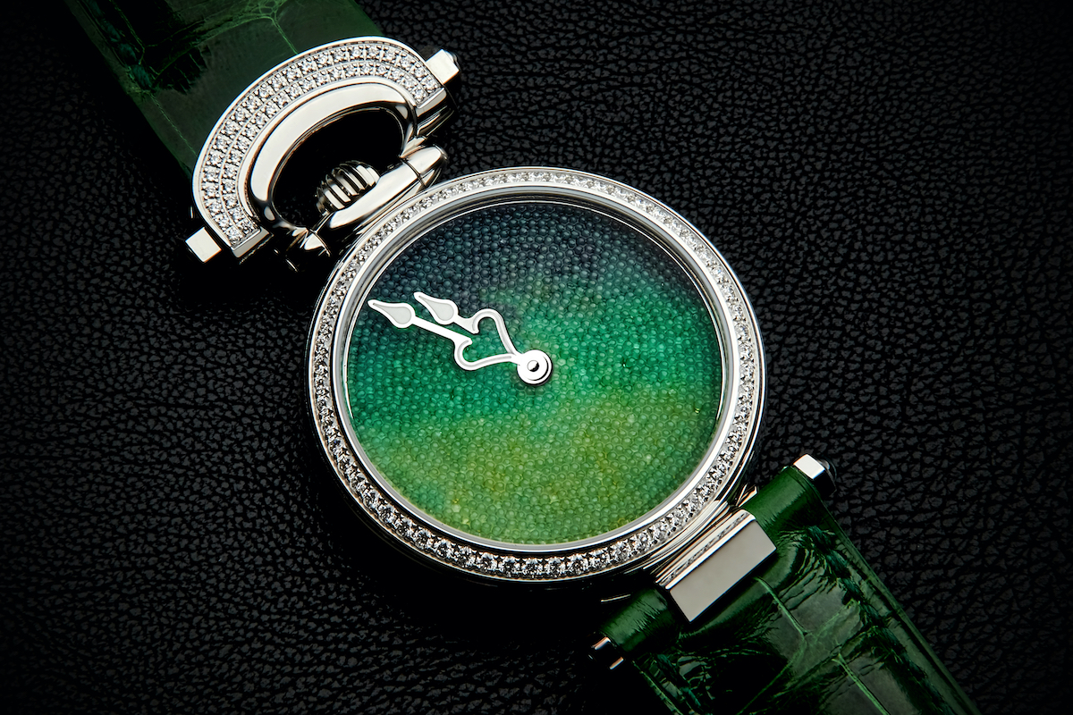 Bovet Miss Audrey Sweet Art watch features a dial made of sugar crystals.