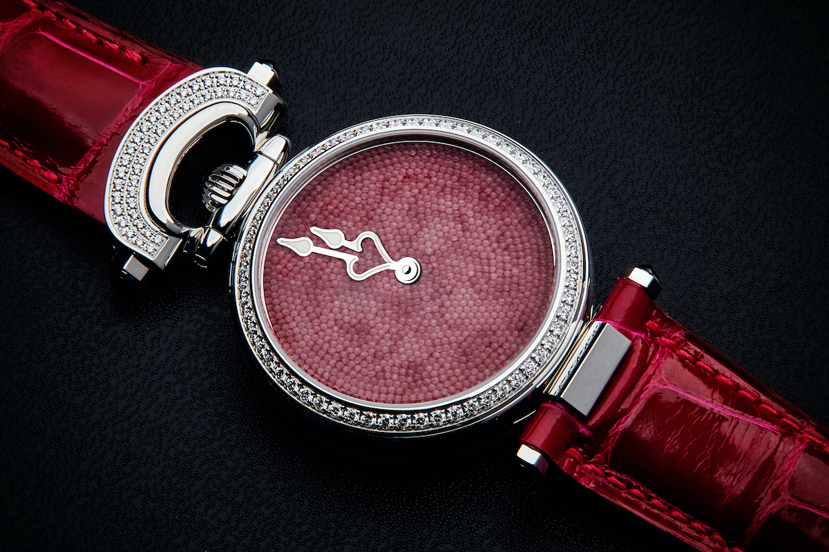 Bovet Miss Audrey Sweet Art watch features a dial made of sugar crystals.