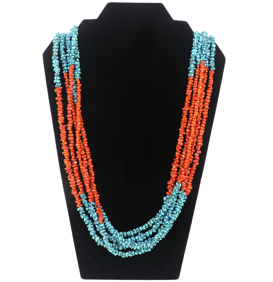 Navajo Turquoise & Coral Heishi Necklace to benefit JDR (Juvenile Diabetes Research) -- via the Charitybuzz.com auction. 