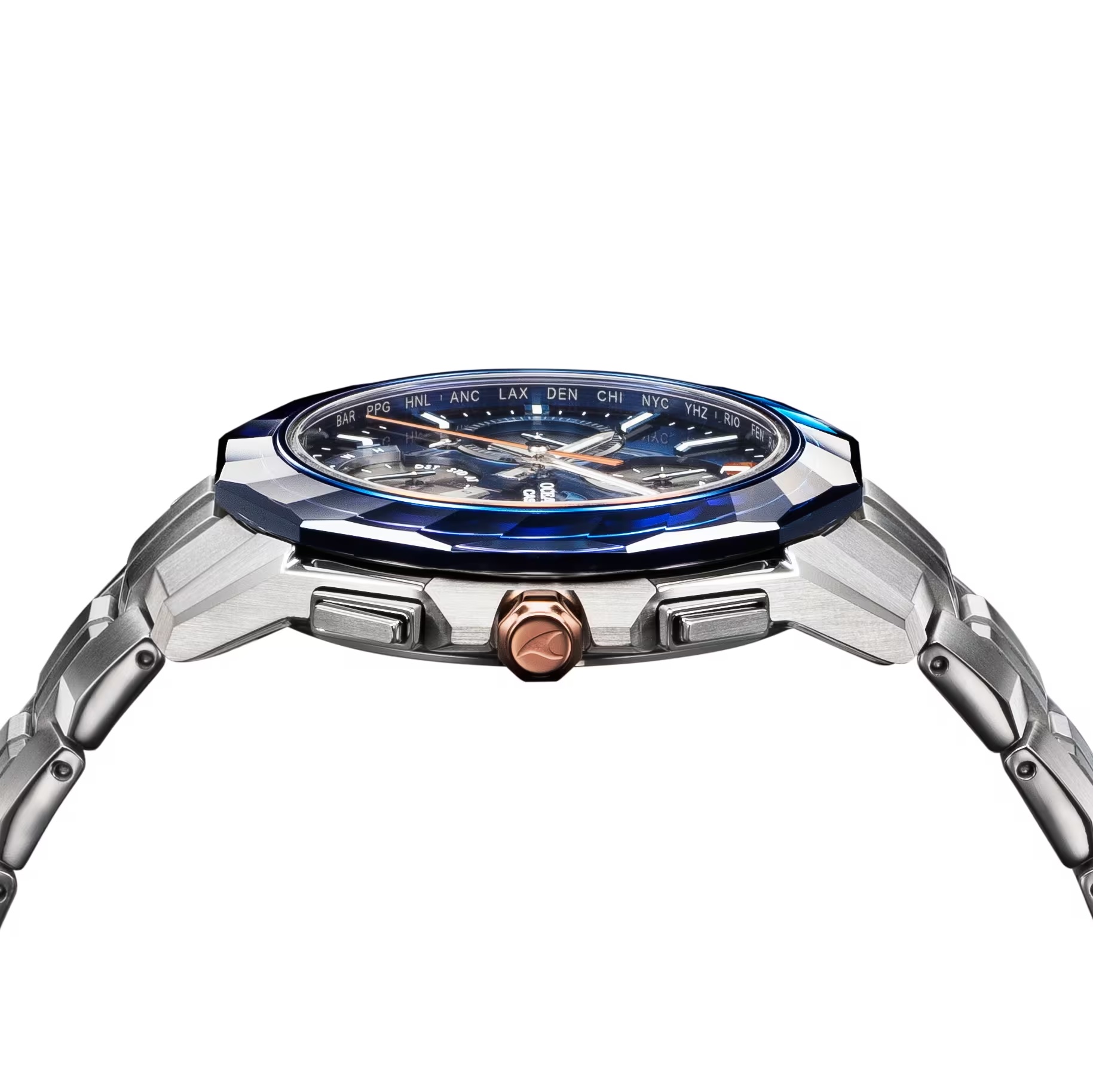 Casio's New Oceanus OCW-S6000SW-2A watch boasts a faceted sapphire crystal bezel and measures just 9.2mm thick.