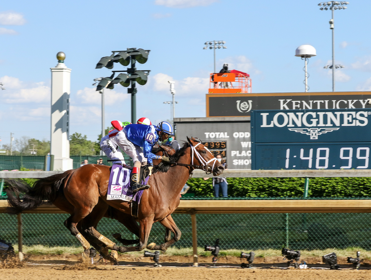 KentuckyOaks race winner Malathaat and John R. Velazquez