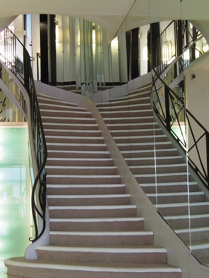 The grand staircase at the Chanel studio, Paris