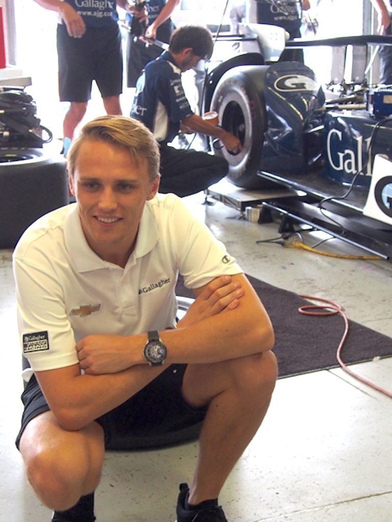 Max Chilton at the Firestone 600 Verizon IndyCar Series in Dallas, with Armin Strom. (photo: R. Naas)