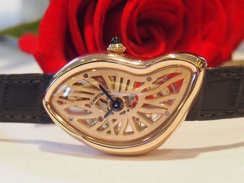 Cartier's newest Skeltonized Crash in 18-karat pink gold (Photo: R.Naas)