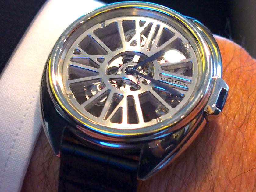 Cle' de Cartier Skeleton watch on the wrist