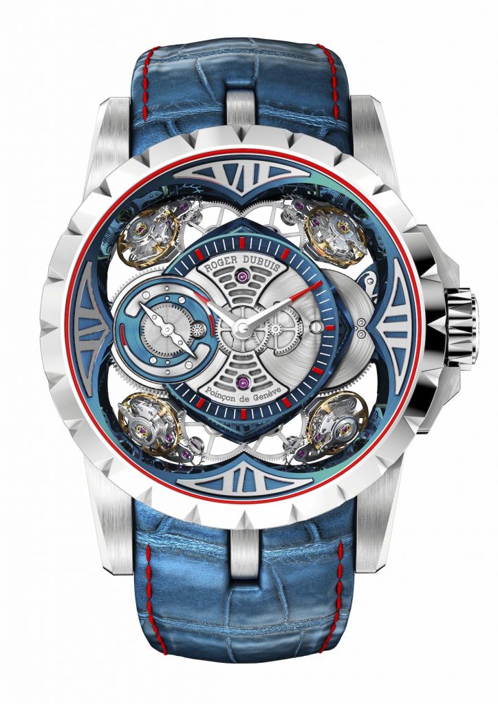 Roger Dubuis Excalibur Quatuor Blue Cobalt MicroMelt(R) watch at SIHH 2017.