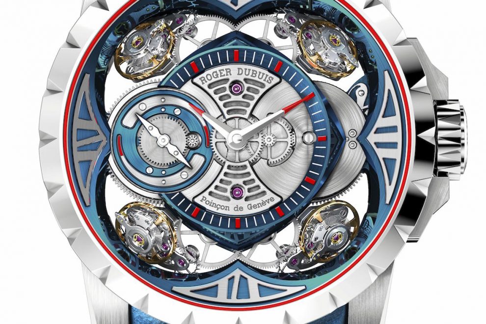 Roger Dubuis Excalibur Quatuor Blue Cobalt MicroMelt(R) watch at SIHH 2017.