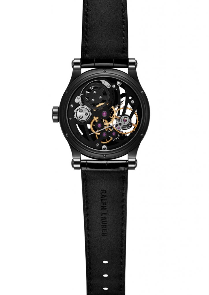 The RL 1967 movement housed in the Ralph Lauren Automotive Skeletong watch has 156 components. 