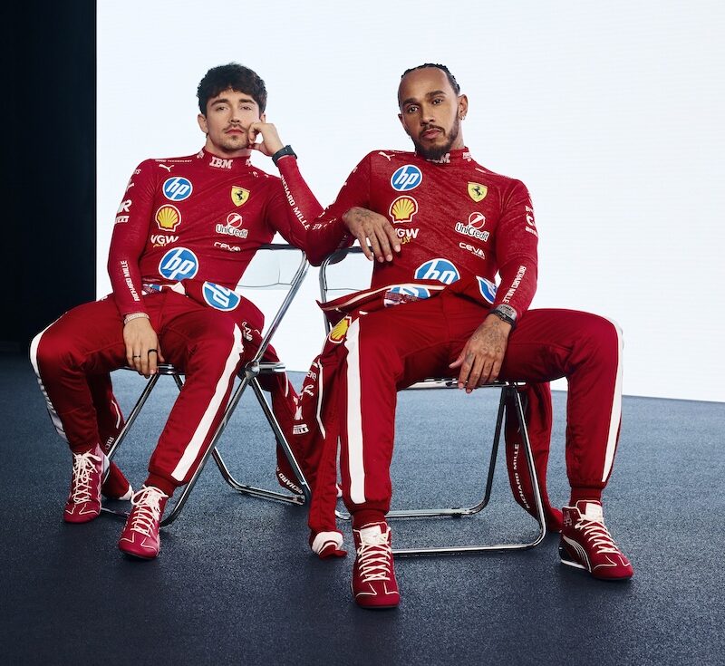 F1 Ferrari Drivers Charles Leclerc and Lewis Hamilton