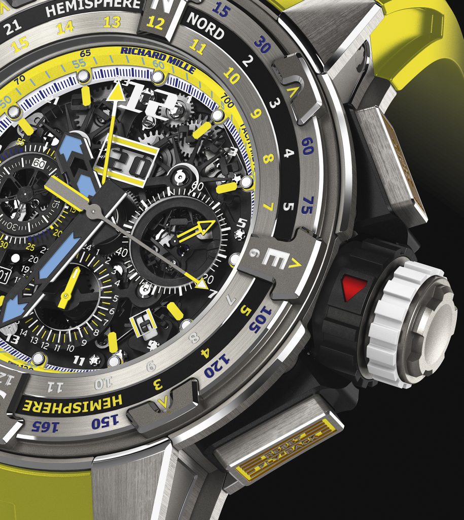 A Close up look at the $161,000 Richard Mille RM 60-01 Les Voiles de St. Barth Limited Edition watch.