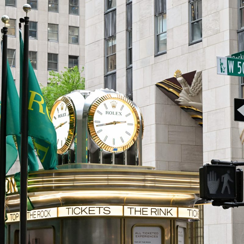 Rolex clock unveiliing at Rockefeller Center