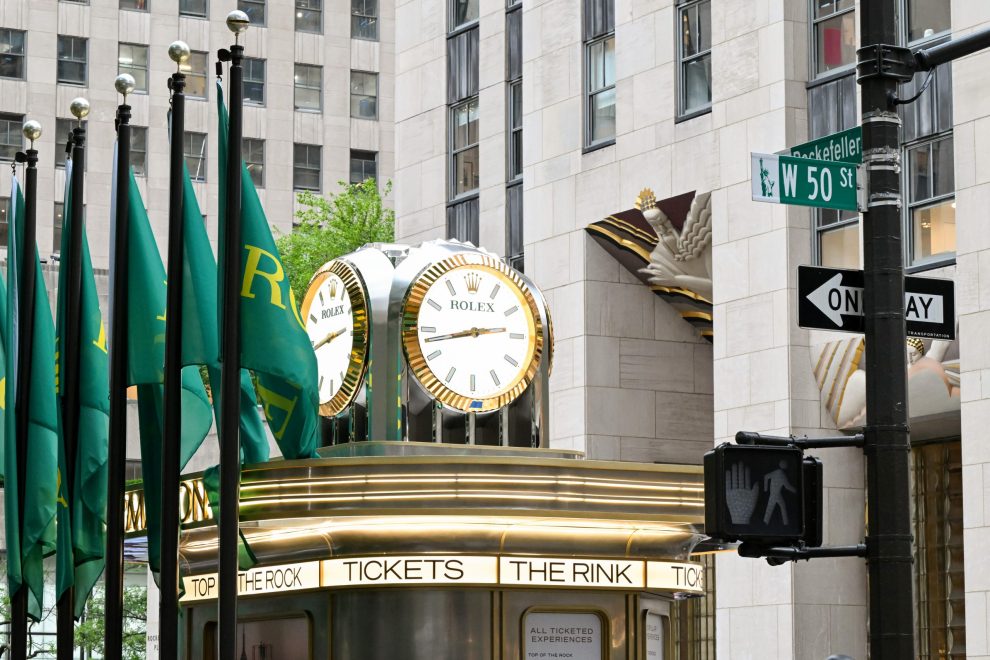 Rolex clock unveiliing at Rockefeller Center