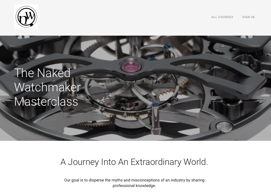 Thenakedwatchmaker Masterclass