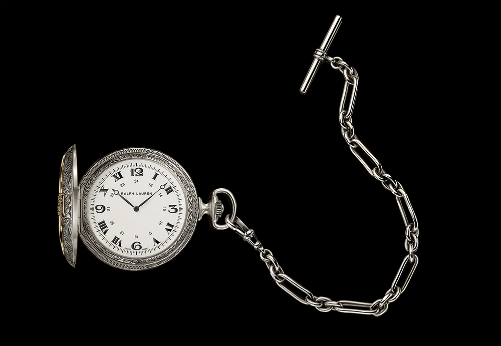 Ralph Lauren American Western collection pocket watch in sterling silver.