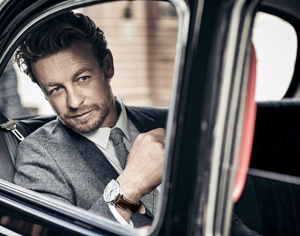 Longines' Ambassador of Elegance, Simon Baker, wearing the Master Annual Calendar.