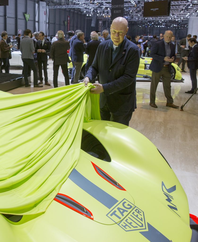 TAG Heuer's Jean-Claude Biver helps unveil Aston Martin partnership. 
