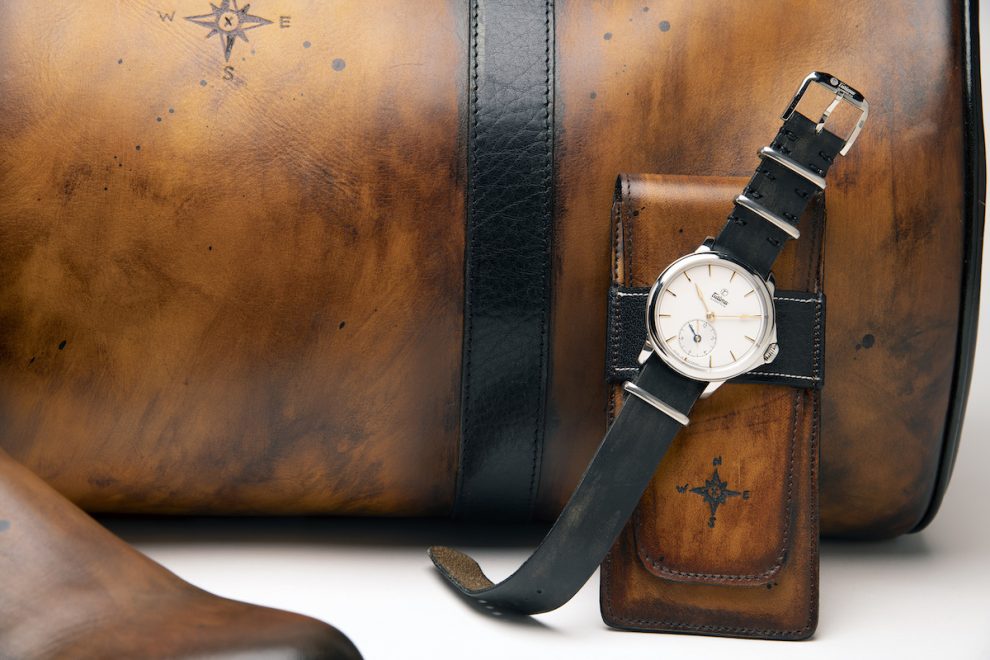 Tutima x Esquivel Compass kit closeup Tutima x Esquivel Compass watch and boots