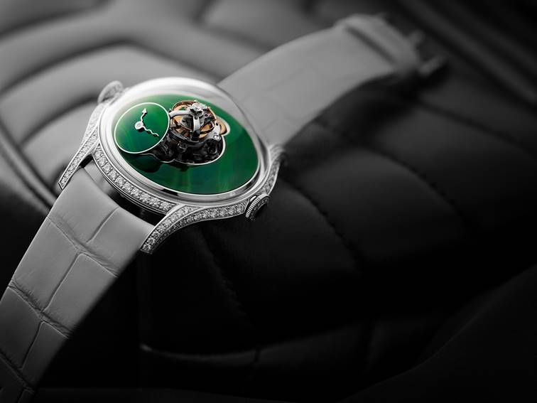 MB&F Legacy Machine FlyingT with malachite dial.