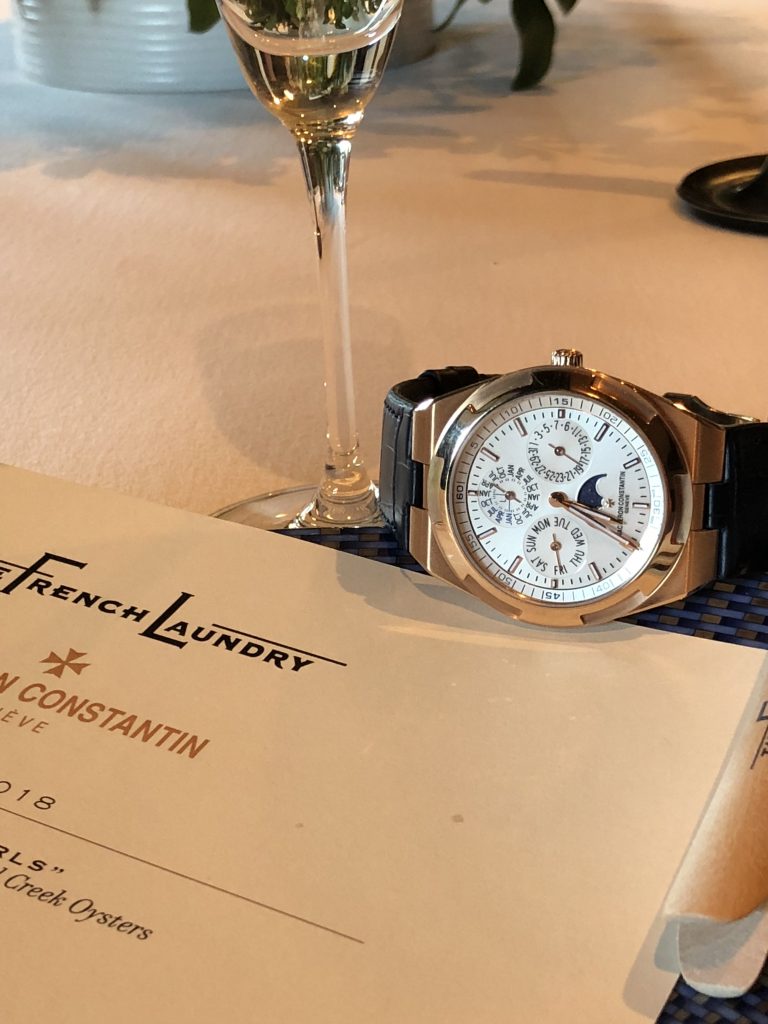 Vacheron Constantin Overseas Ultra-Thin Perpetual Calendar watch ... at The French Laundry in Napa.