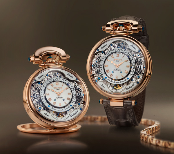 From Bovet 1822, the Virtuoso VII Retrograde Perpetual Calendar with convertible case shows the leap year cycle integrated into the perpetual calendar that is accurate without adjustments for 400 years.