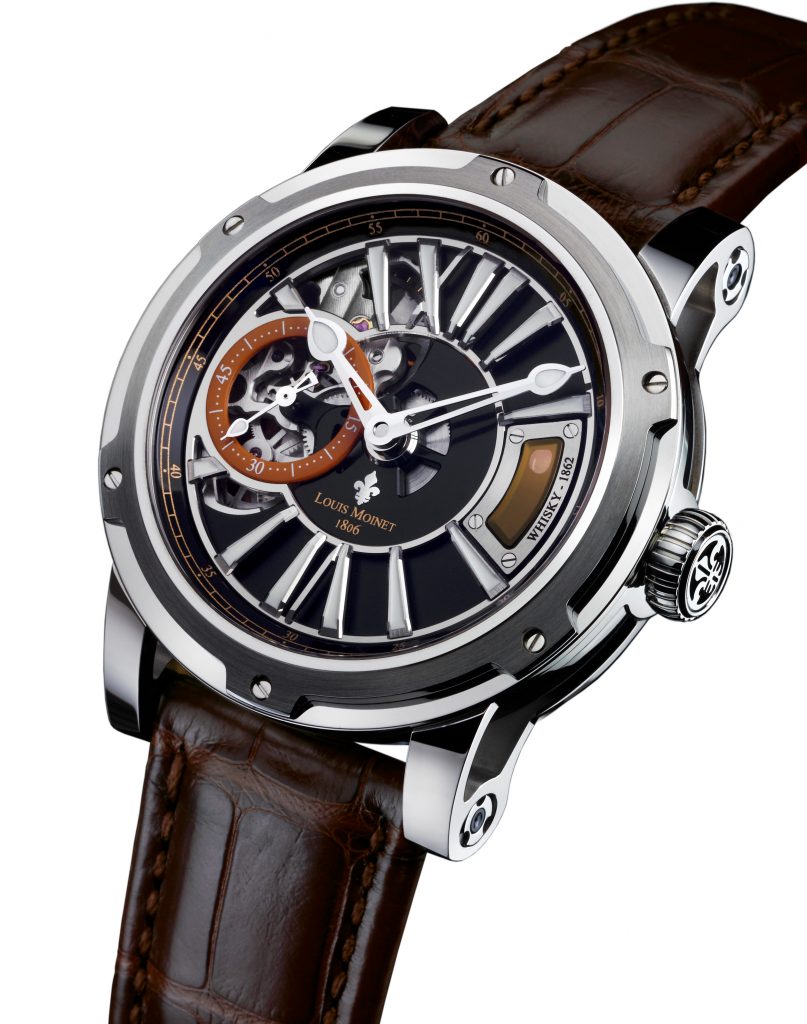 Just 50 pieces of The Whiskey Watch by Louis Moinet and Wealth Solutions will be made: 40 in steel; 10 in rose gold.