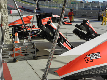 Inside the paddocks with F1 Team Marussia at Circuit of the America's in Austin. 